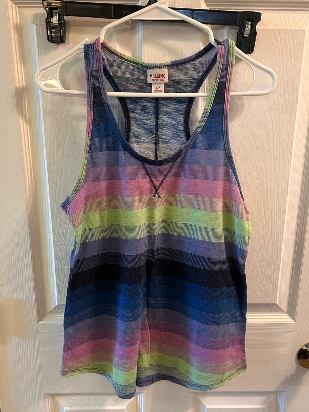 Mossimo Supply Co. Striped Racerback Tank in Blue, Pink, Green, Purple